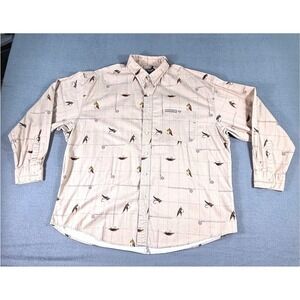 Chaps Ralph Lauren Fly Fishing‎ Lure Button Down Shirt Men's XXL Cotton Outdoor